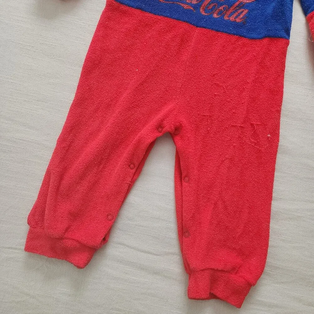 Vintage Cocacola Terrycloth Pajamas/Bodysuit 24 months/2t